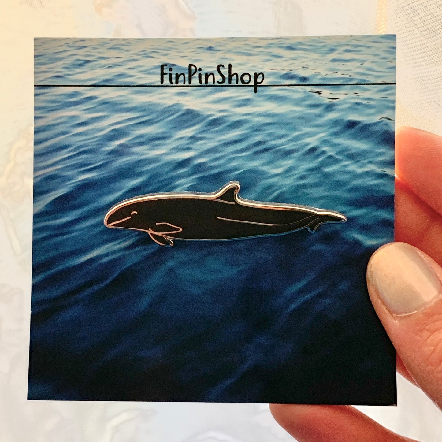 false killer whale cetacean pin
