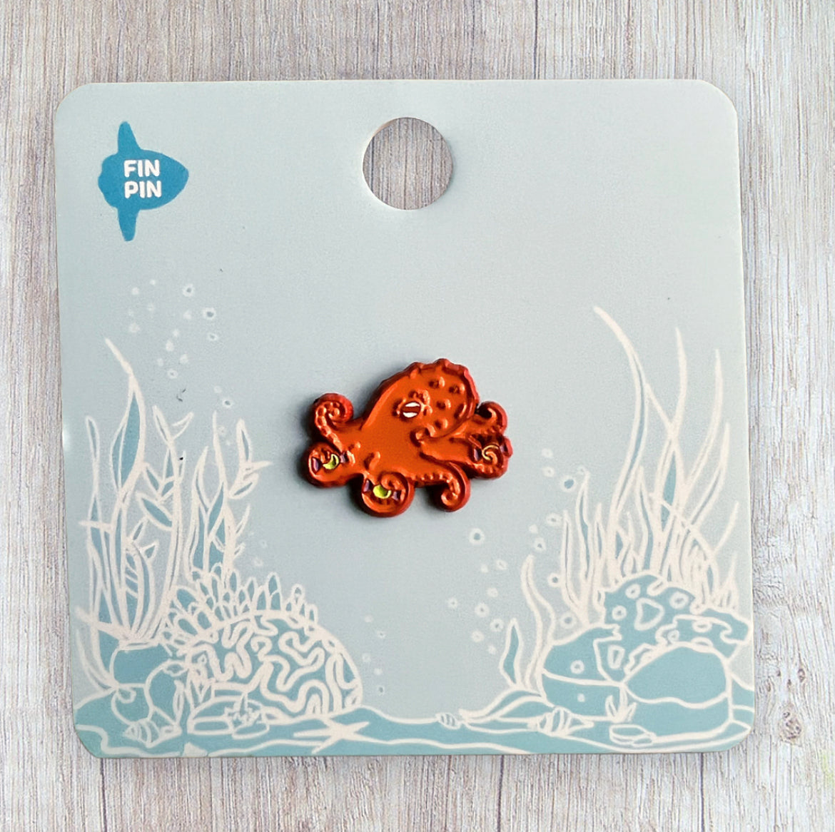 Candy octopus dyed enamel pin