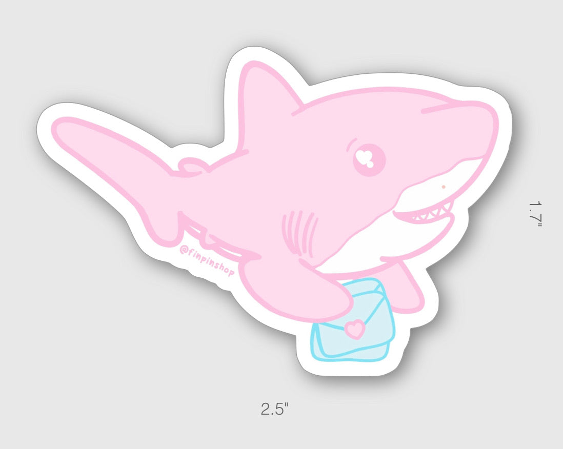 shark love letters sticker