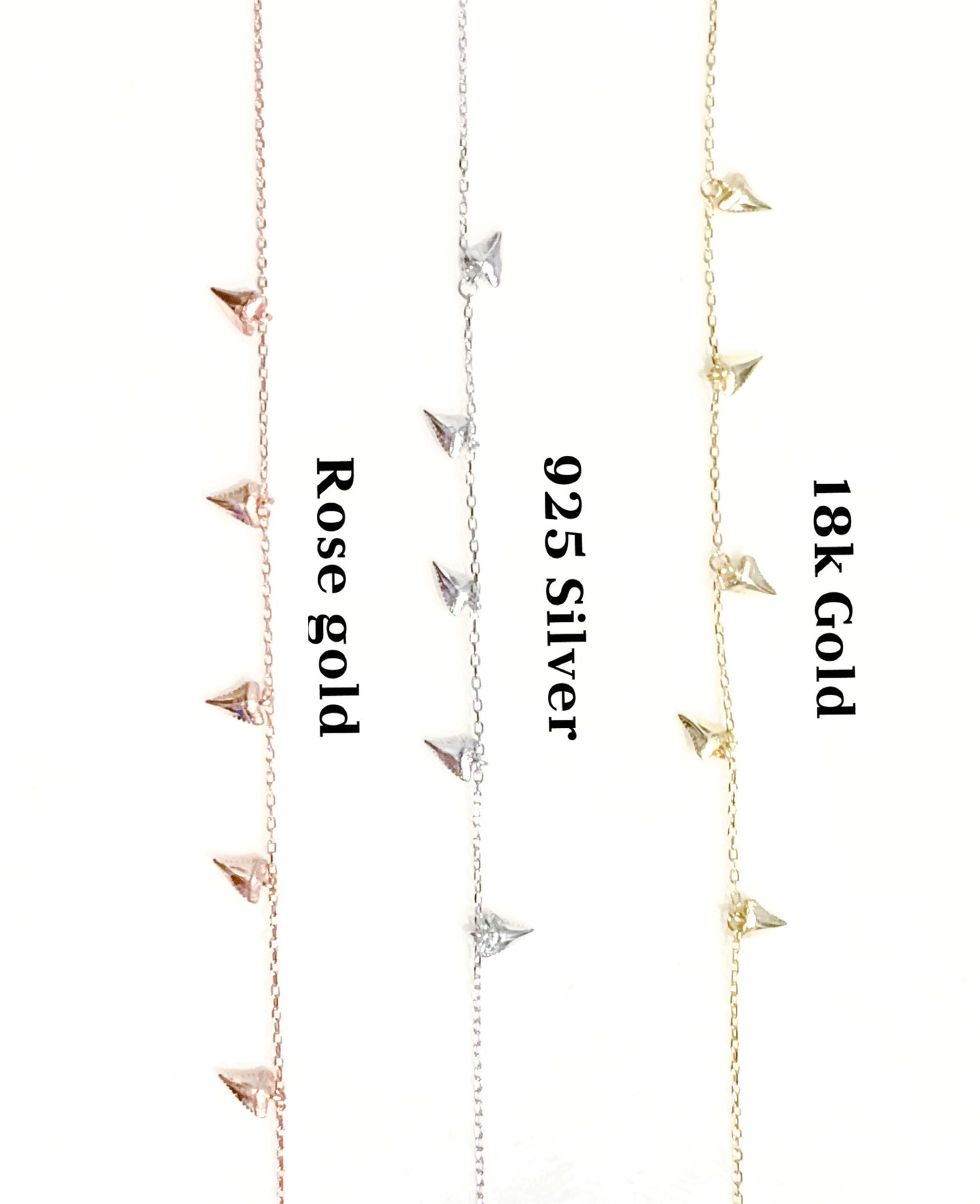 shark tooth anklet • 18k gold