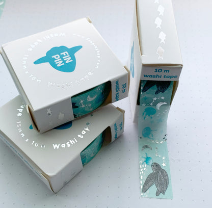 leatherback sea turtle & moon jelly washi tape