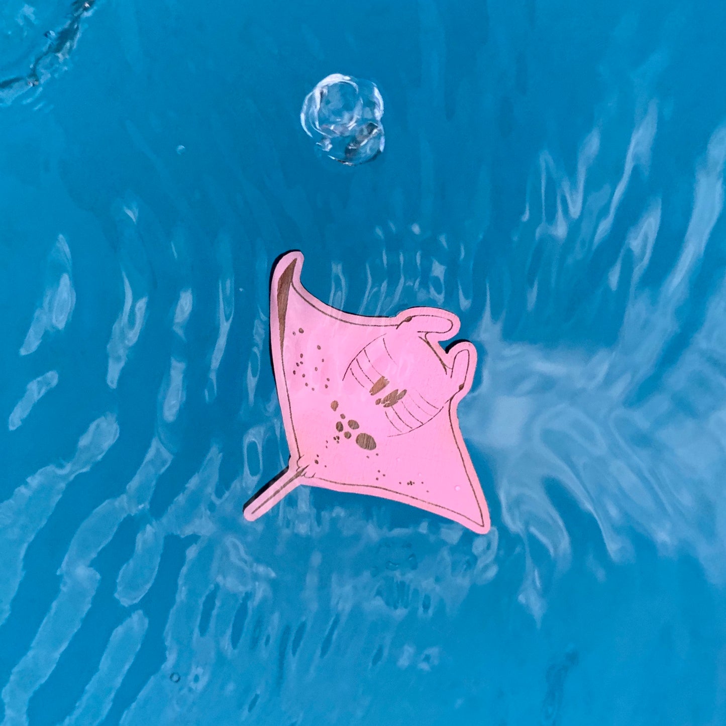 pink manta ray inspector clouseau eco-friendly wood pin