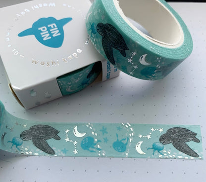 leatherback sea turtle & moon jelly washi tape