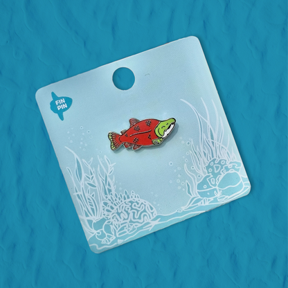 Sockeye salmon enamel pin