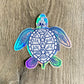 holographic skeleton green sea turtle sticker