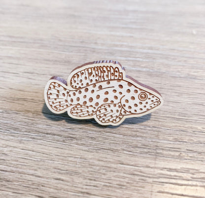 panther grouper eco-friendly wood pin