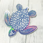 holographic skeleton green sea turtle sticker