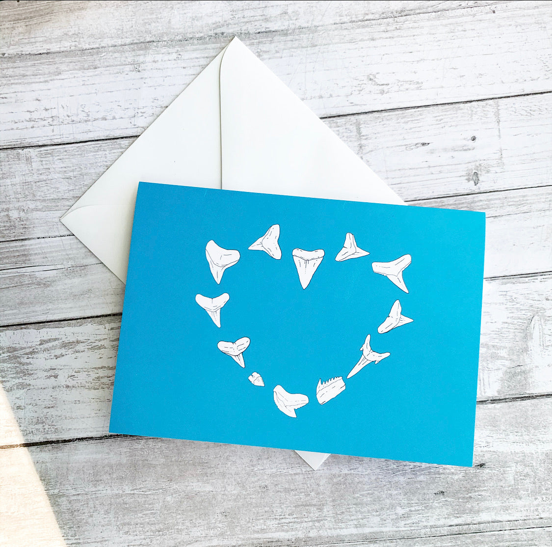 shark tooth heart greeting card