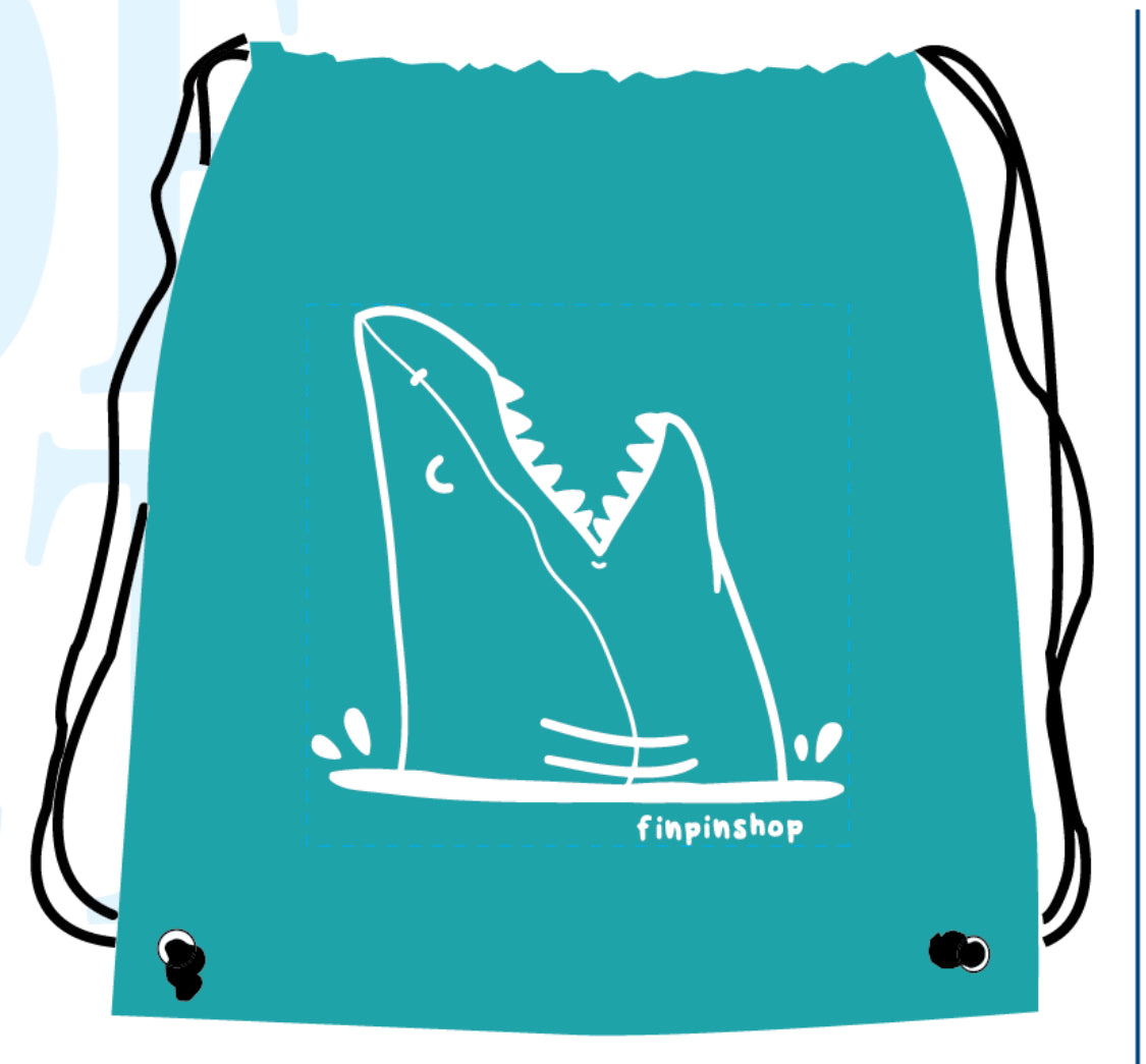 shark drawstring bag