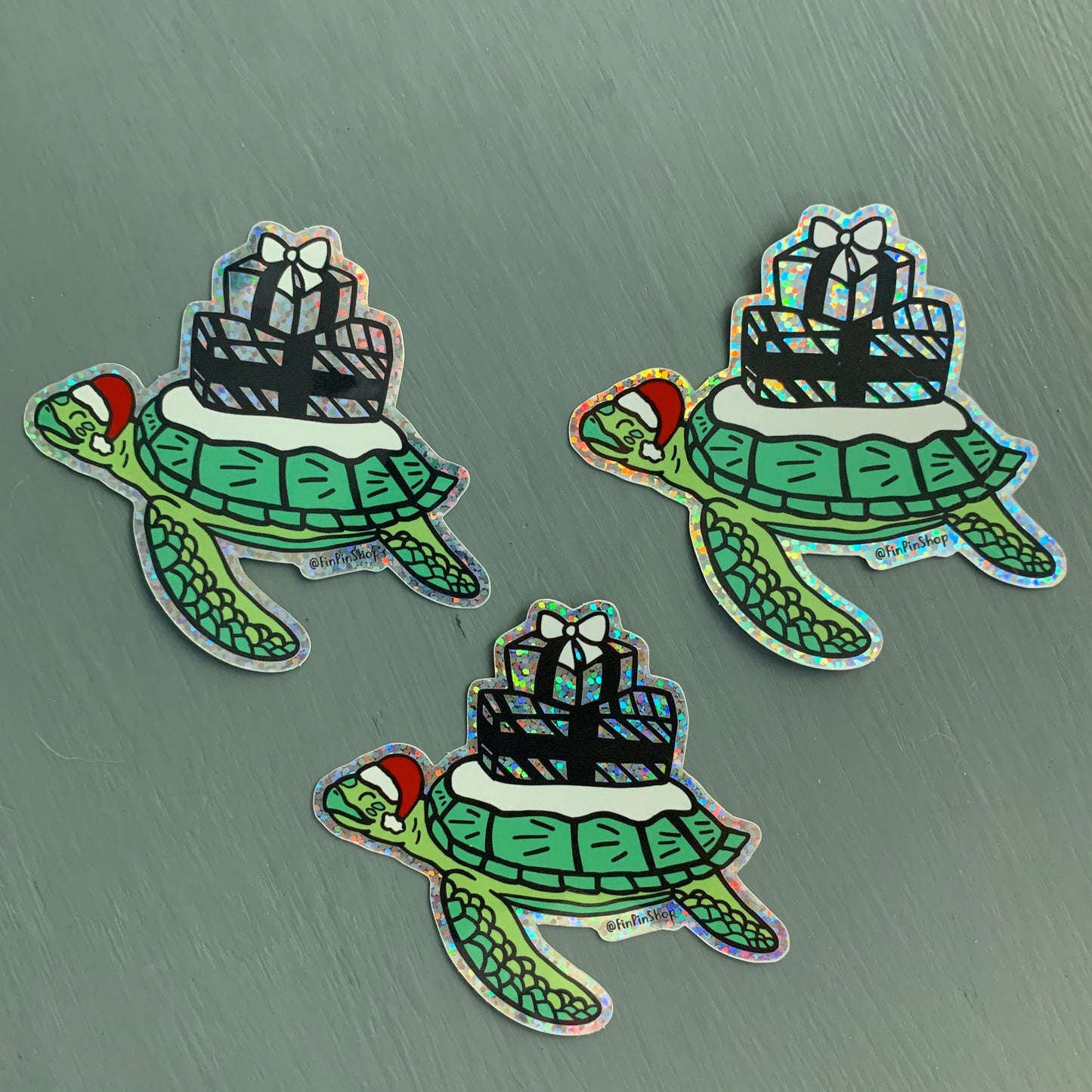 holiday sea turtle sticker