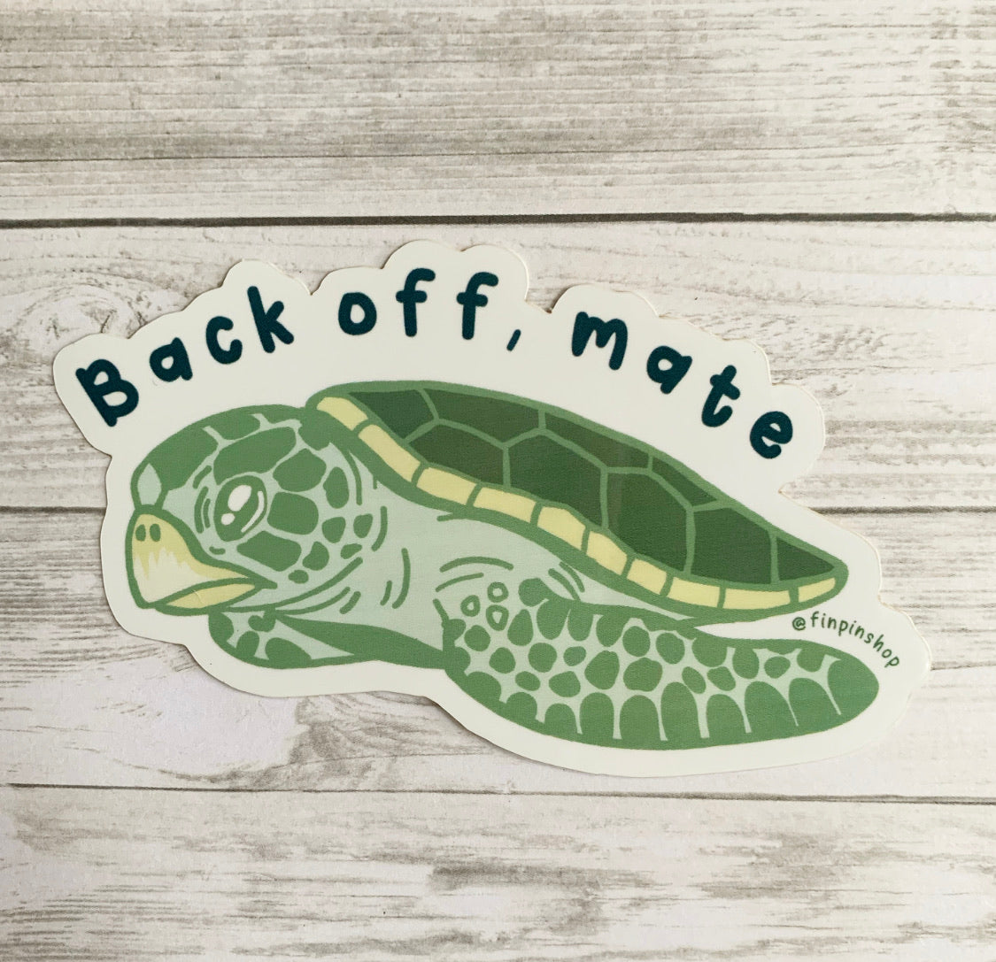 flatback sea turtle sticker • donation inwater research