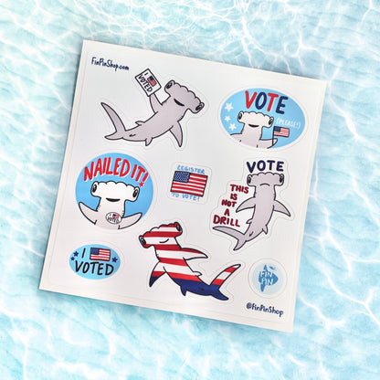 vote shark sticker sheet