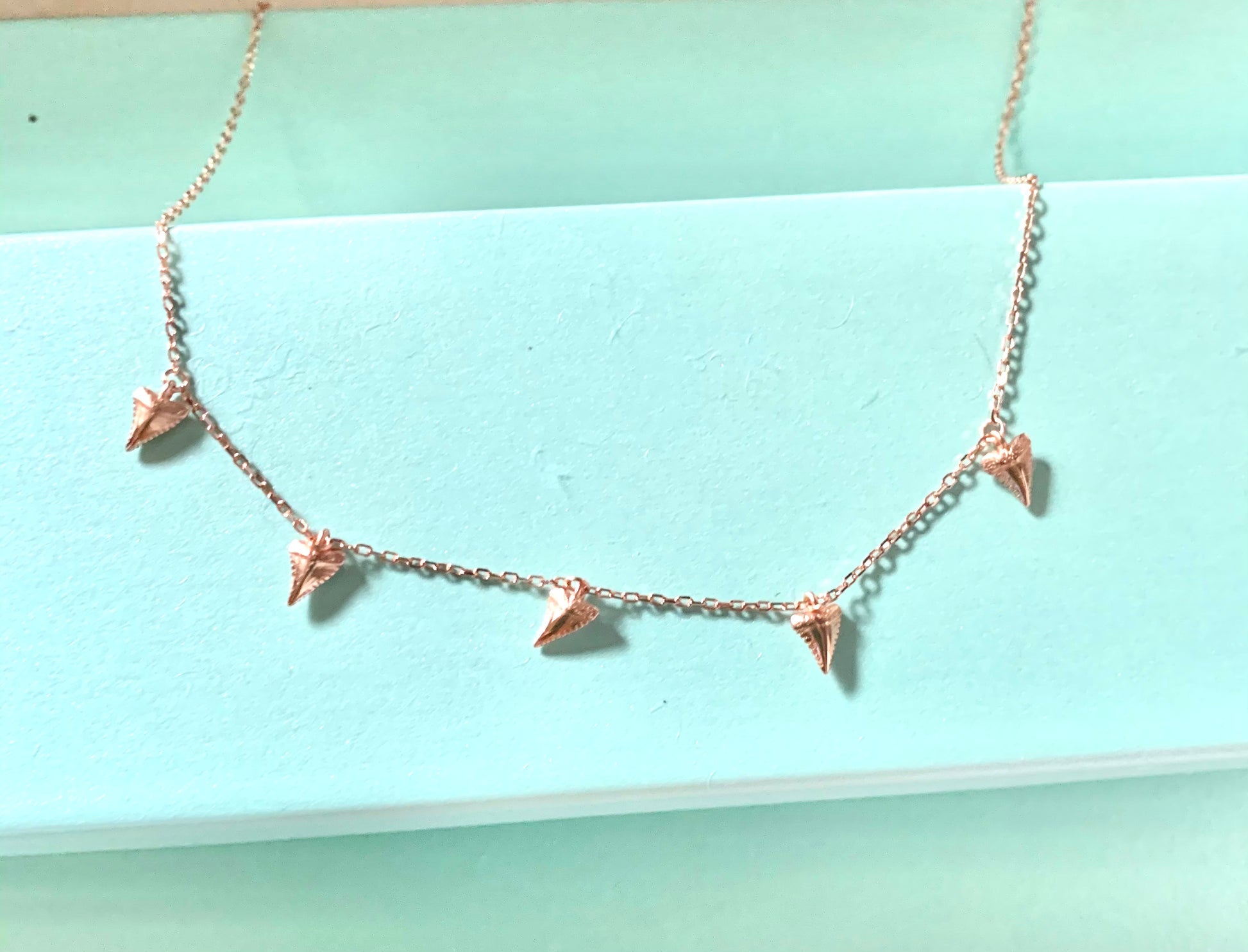 shark tooth necklace • rose gold