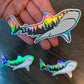 holographic sharks older than trees sticker