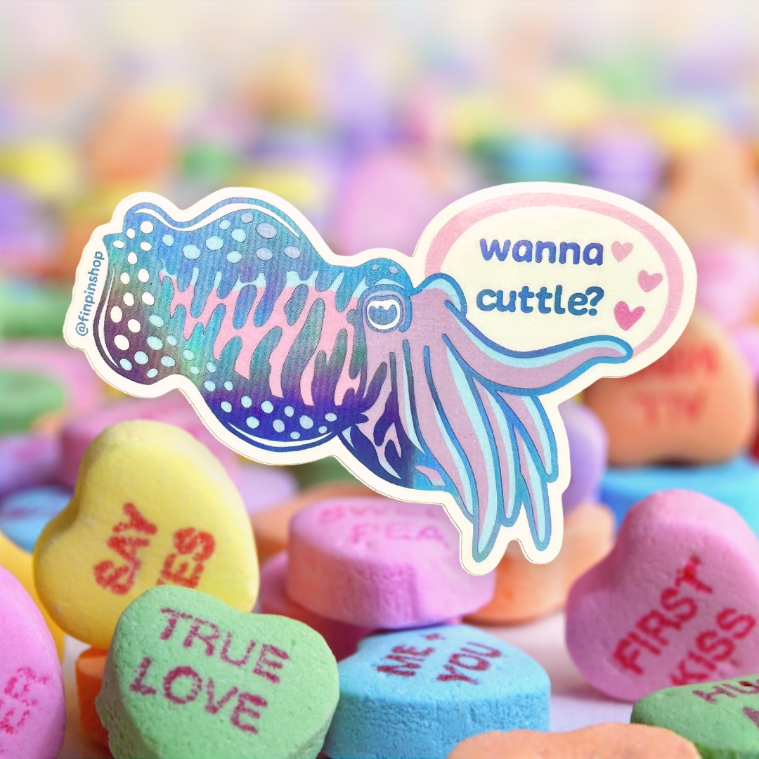 Wanna Cuttle? Cuttlefish Sticker