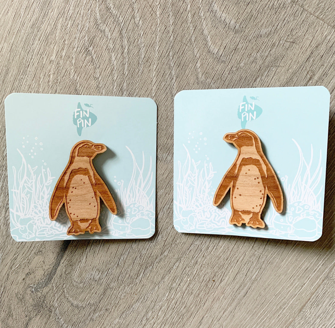 humboldt penguin eco-friendly wood pin • donation item