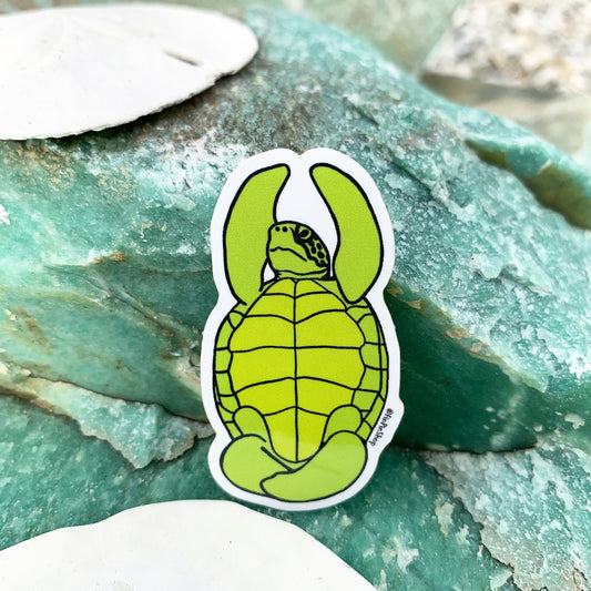 yoga zen turtle, sea turtle sticker