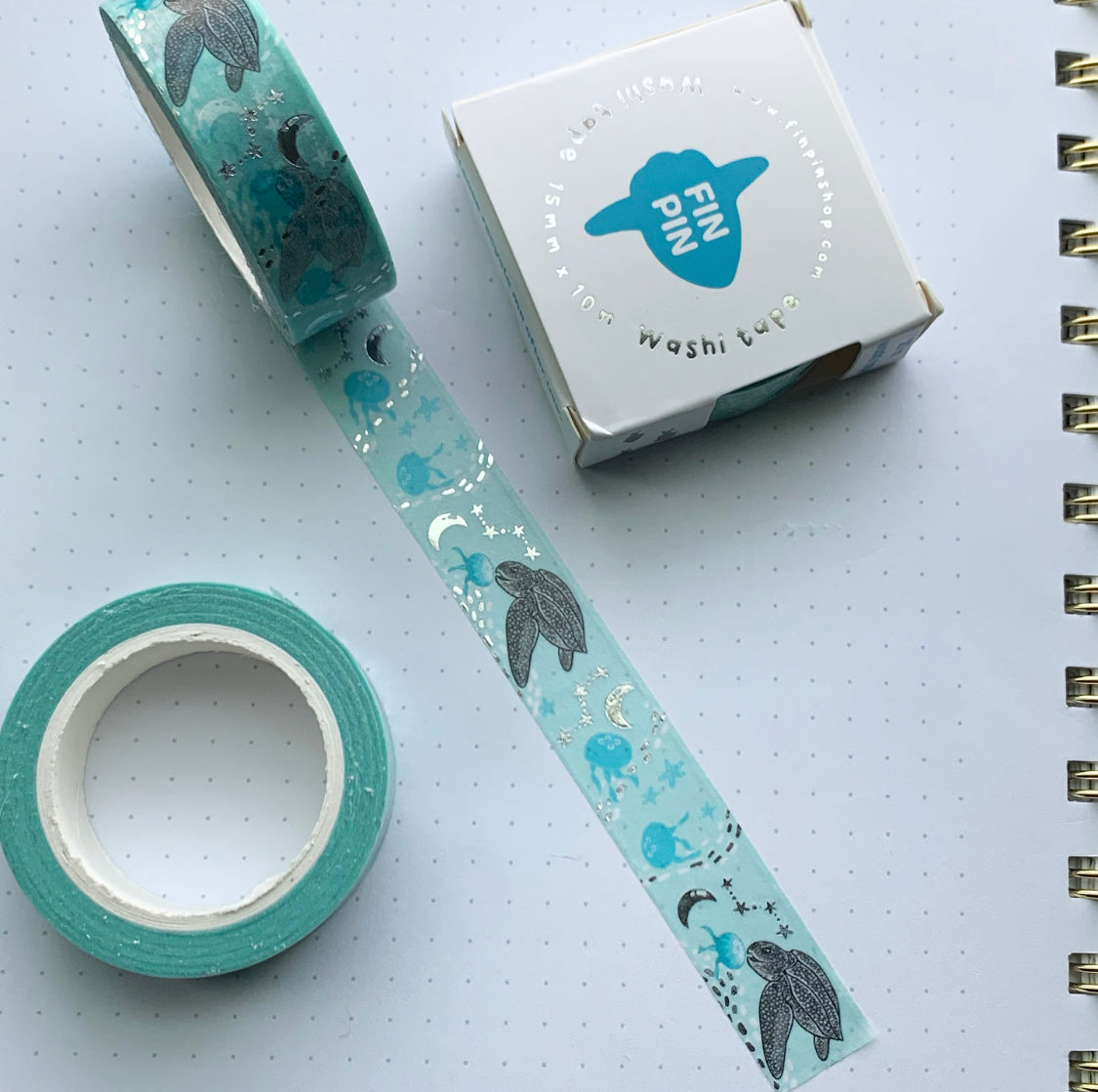 leatherback sea turtle & moon jelly washi tape