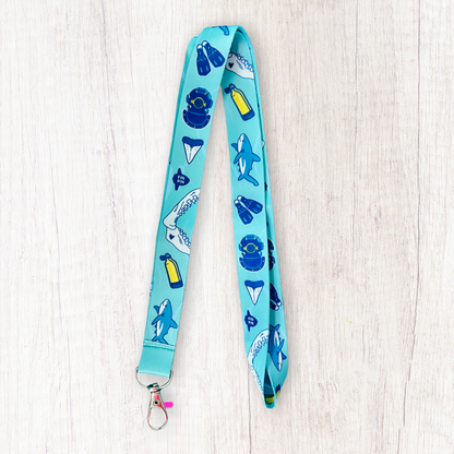 Shark and diver lanyard