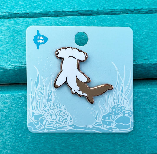 Scalloped hammerhead shark pin