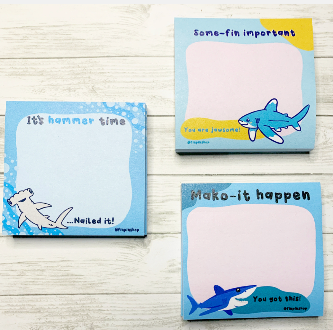 shark lovers sticky note set! • 3 sticky note bundle