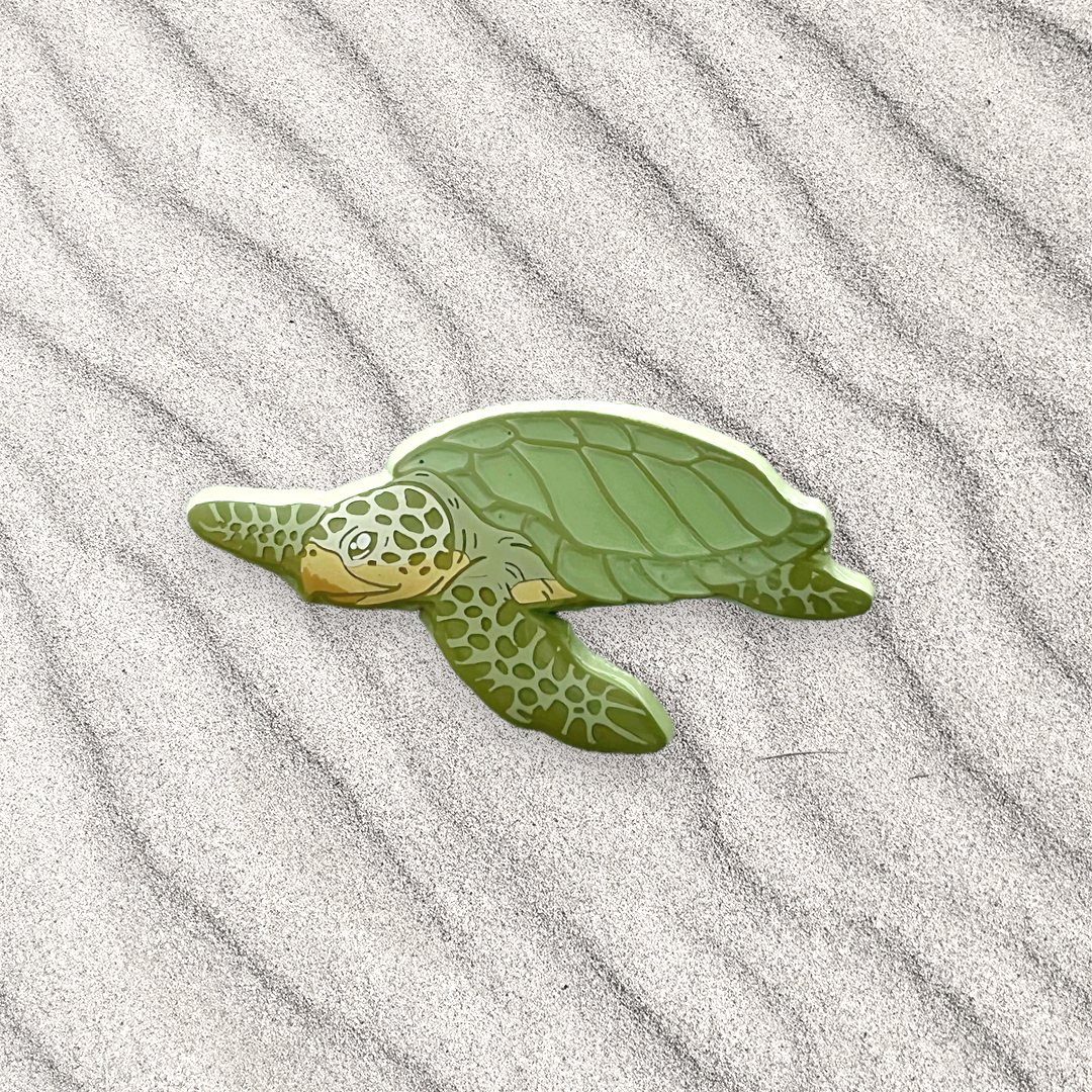 olive ridley sea turtle enamel pin • donation item