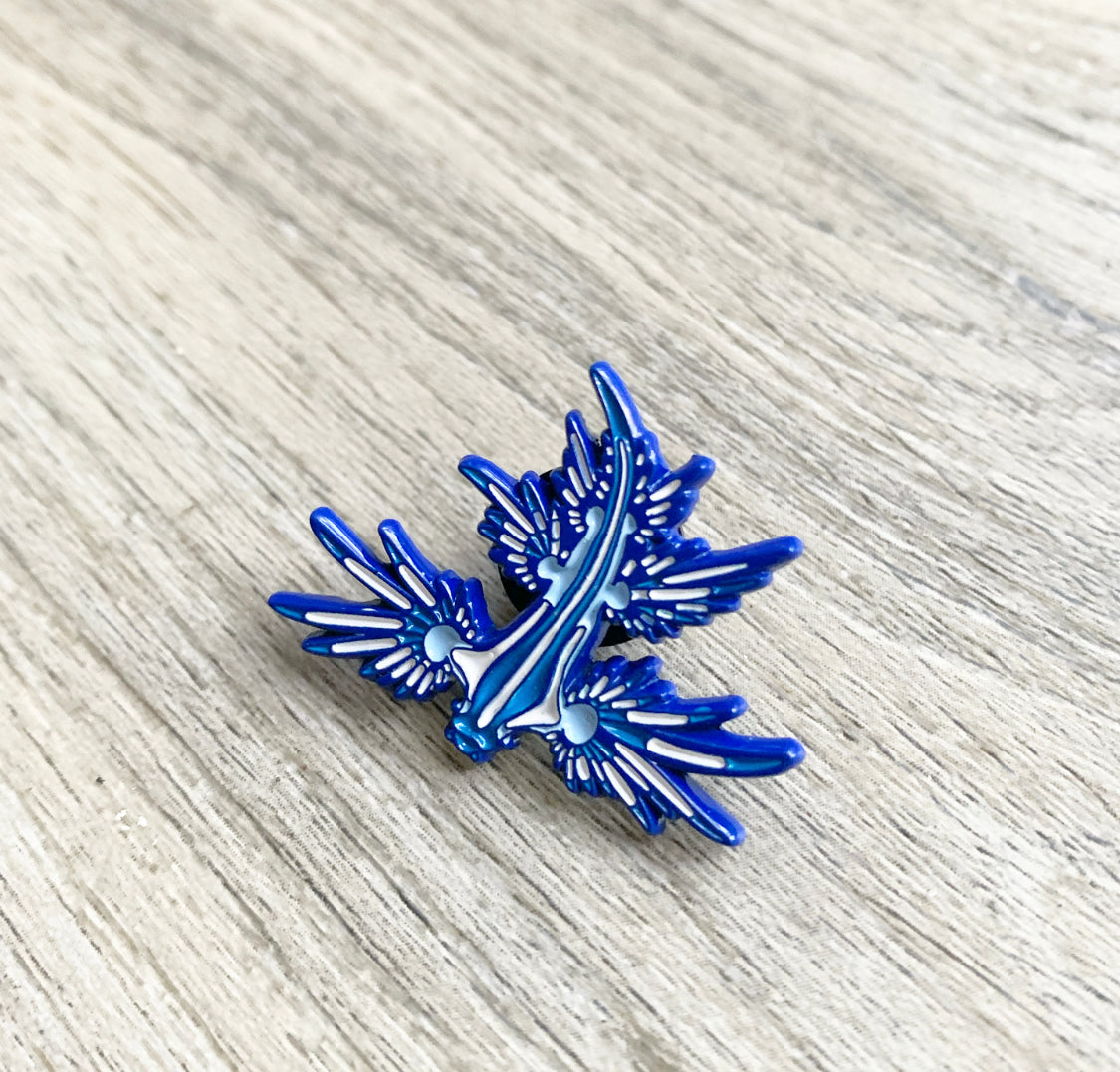 blue dragon nudibranch pin