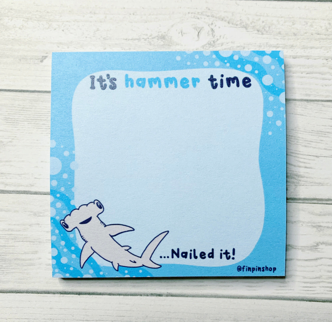 Shark Fine Note It’s hammer time shark • sticky notes! – Fin Pin Shop