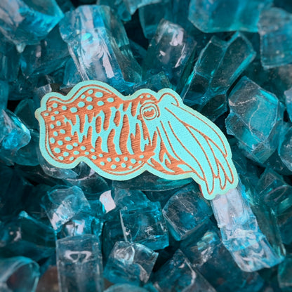 cuttlefish eco-friendly wood pin