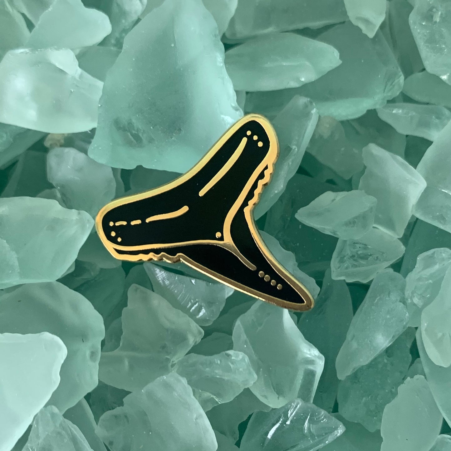 shark tooth i enamel pins • donation to saving the blue lemon shark tooth (1 pin)