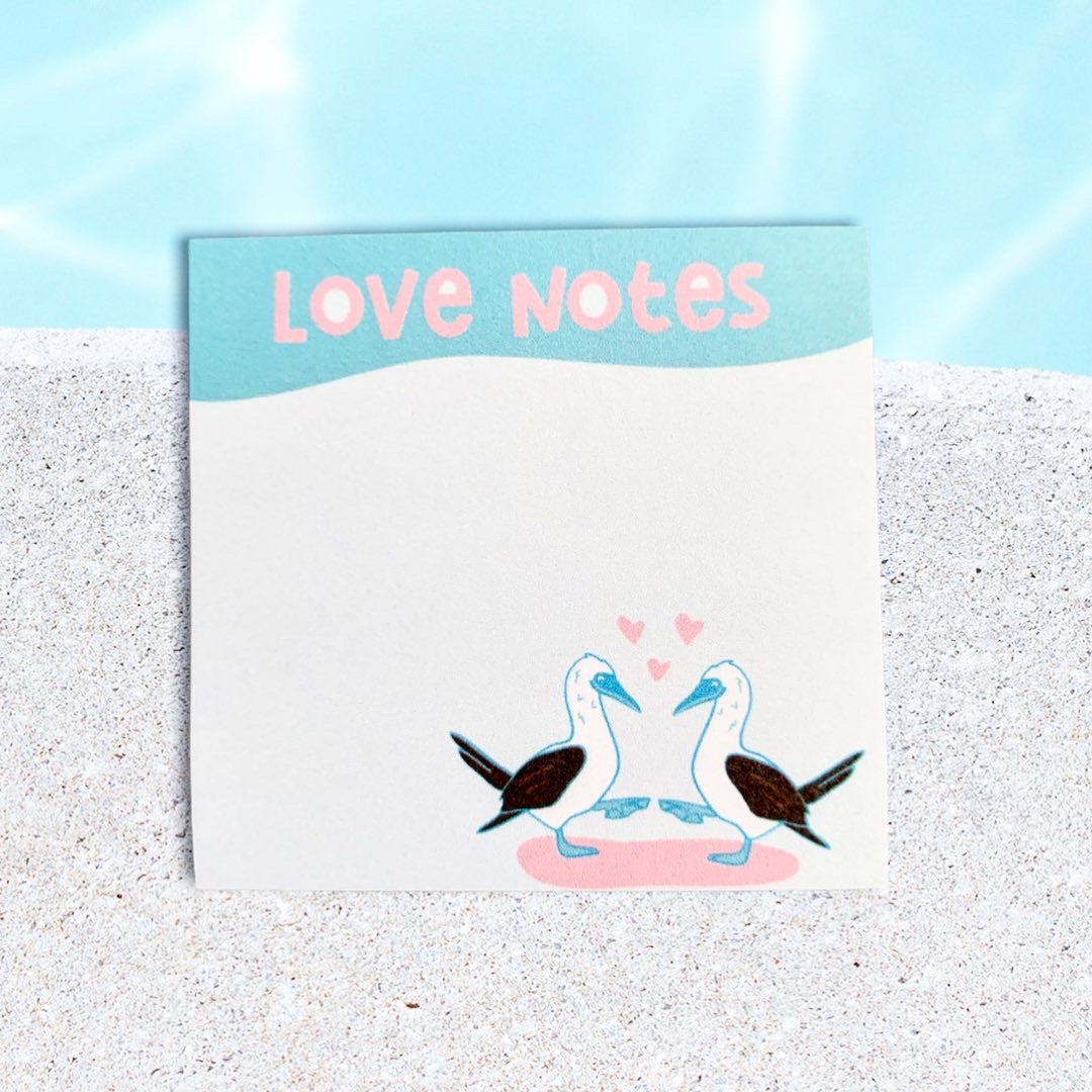 blue-footed booby bird love notes • sticky notes!