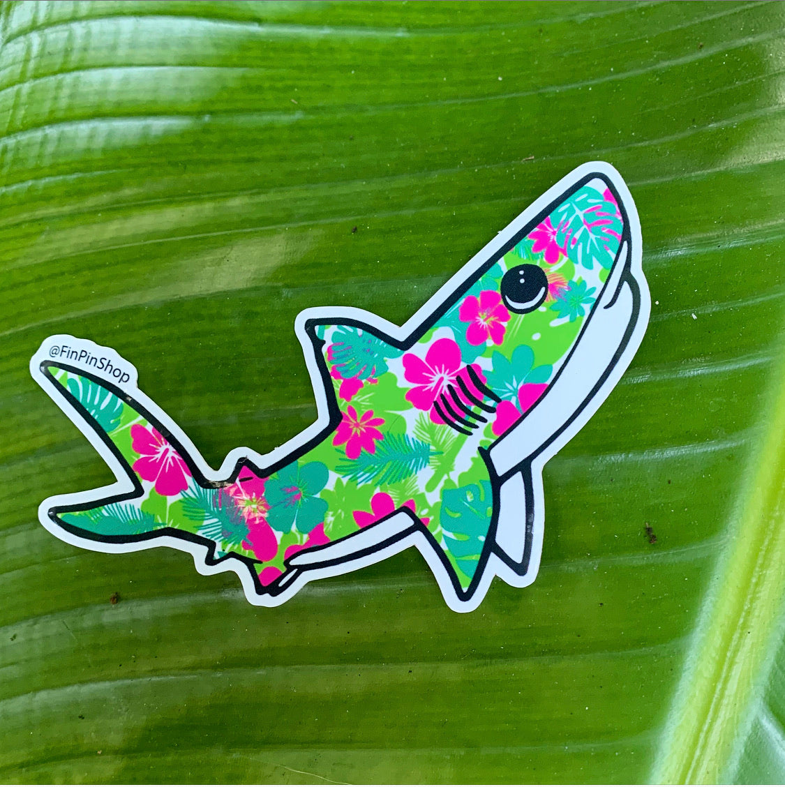 hibiscus shark sticker