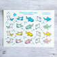 ocean pals sticker sheet - sharks and rays