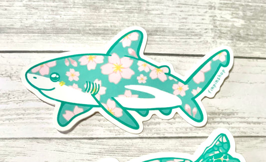 sakura flower shark patreon sticker