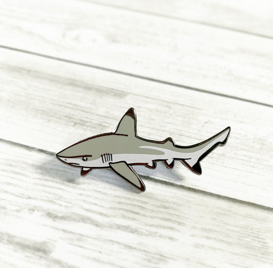 blacktip reef shark enamel pin
