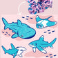 sharks & rays scrunchie