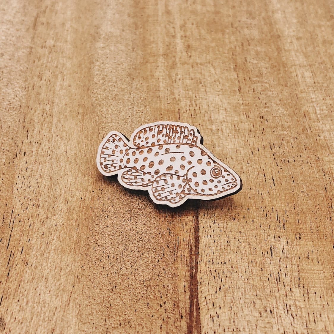 panther grouper eco-friendly wood pin