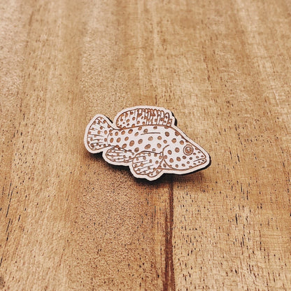 panther grouper eco-friendly wood pin