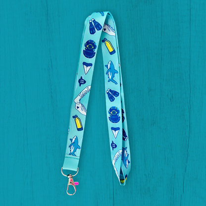 Shark and diver lanyard