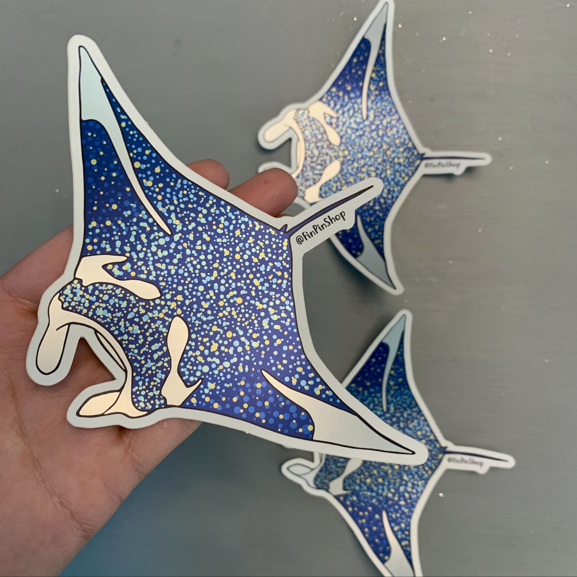 manta ray satin mirror finish sticker