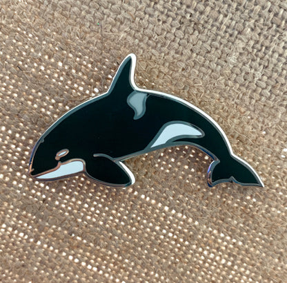 type d orca cetacean • donation pin black